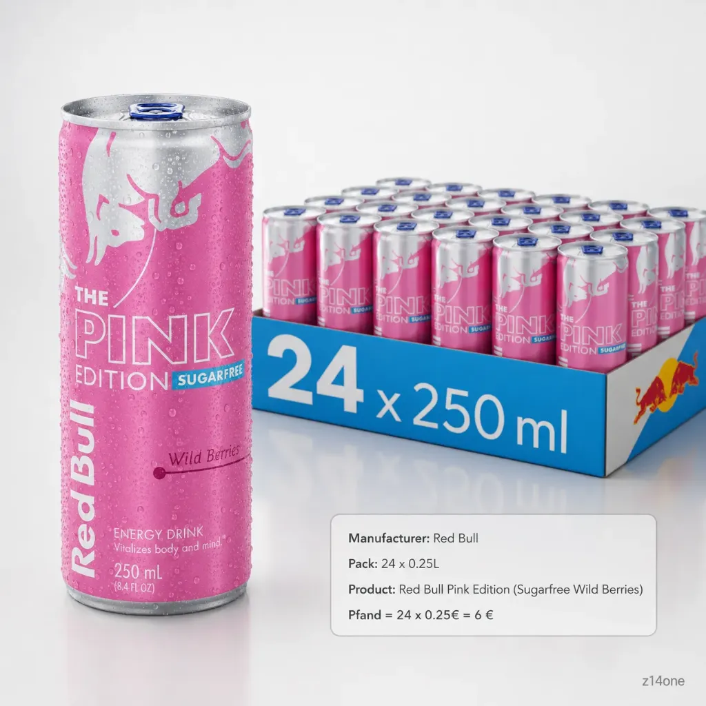 [01-0155] Red Bull Pink (Sugarfree Waldbeere) DOSE ( 24 x 0.25L )