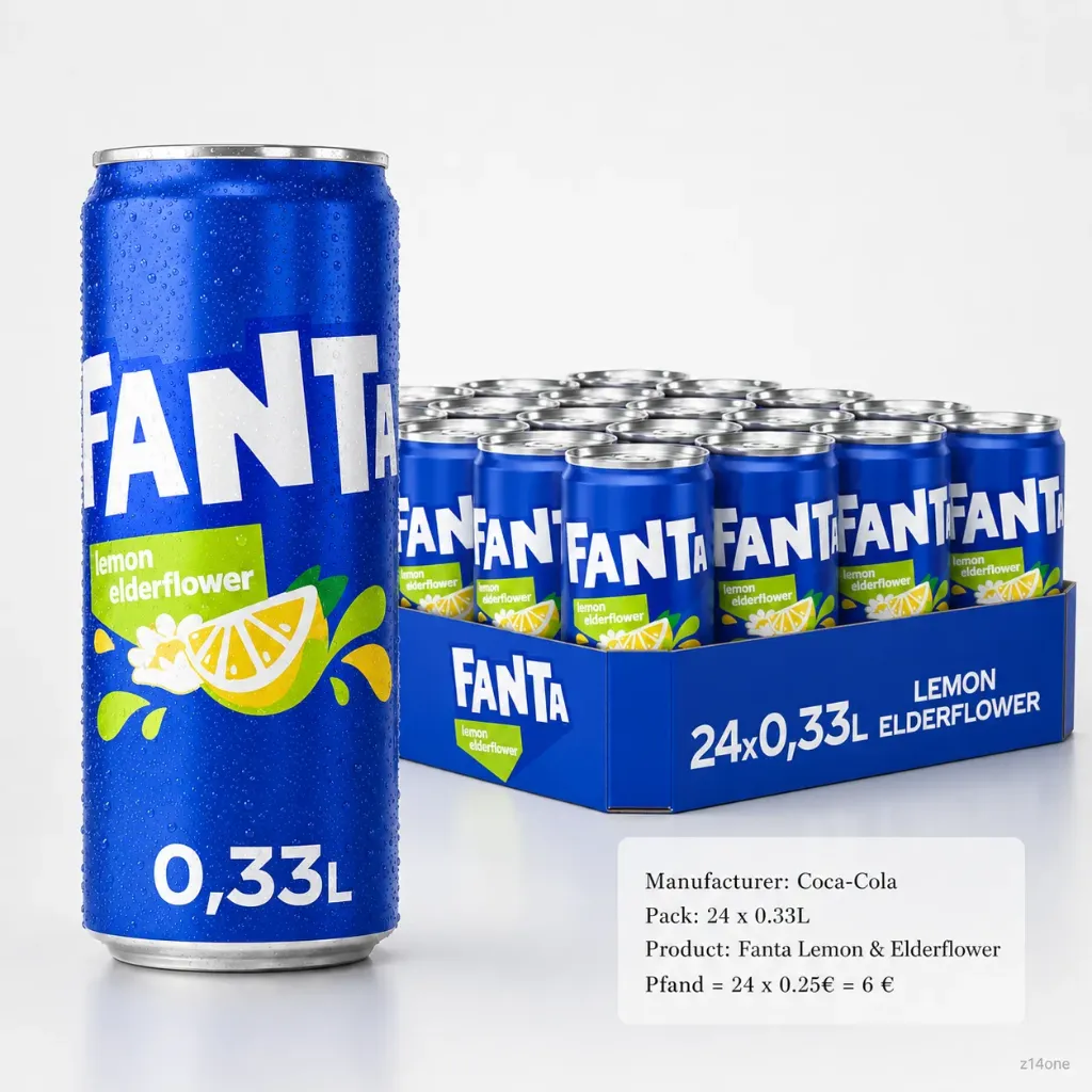 [01-0088] Fanta Lemon & Elderflower  DOSE ( 24 x 0,33 L )