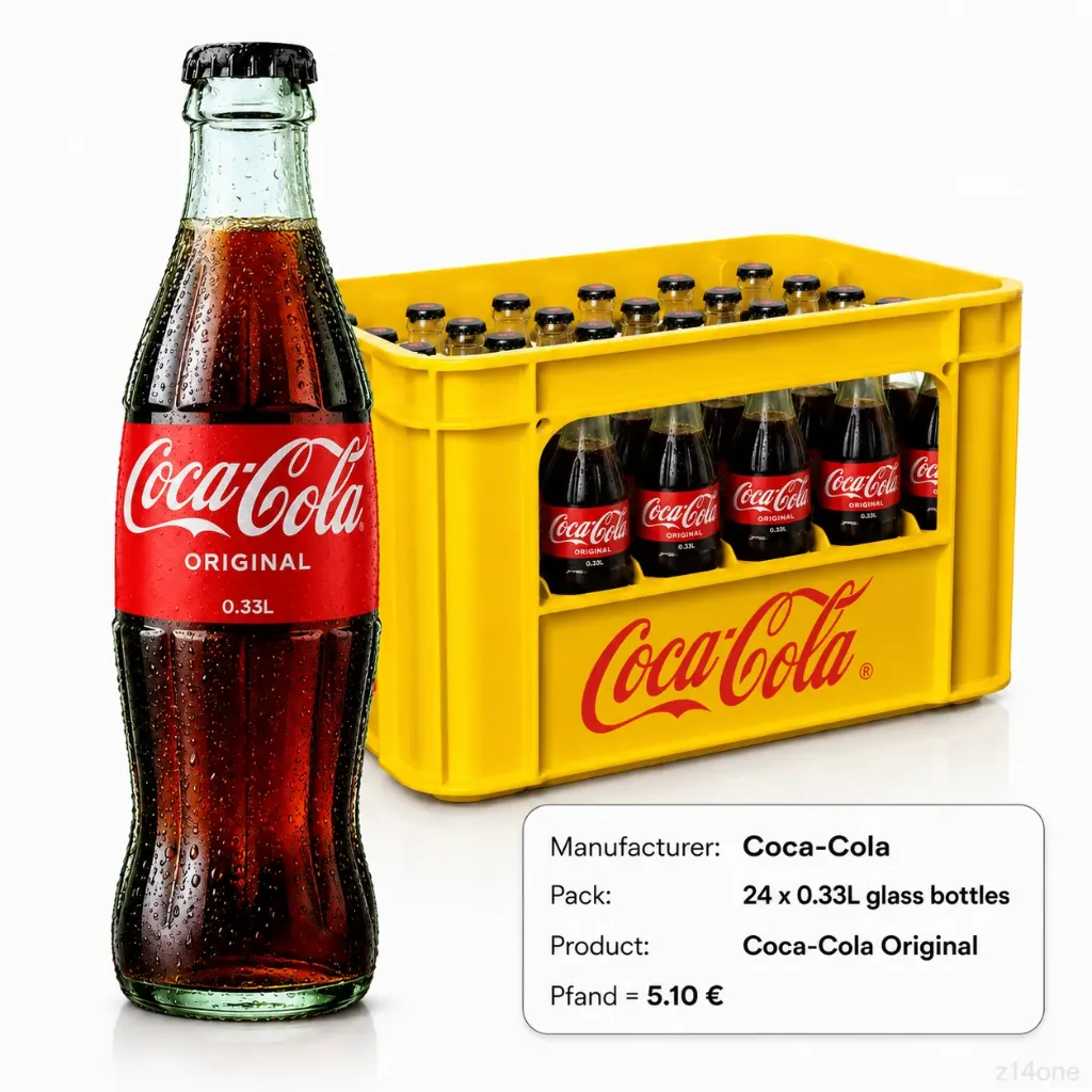[02-0162] Coca Cola   GLASS ( 24 x 0,33 L )
