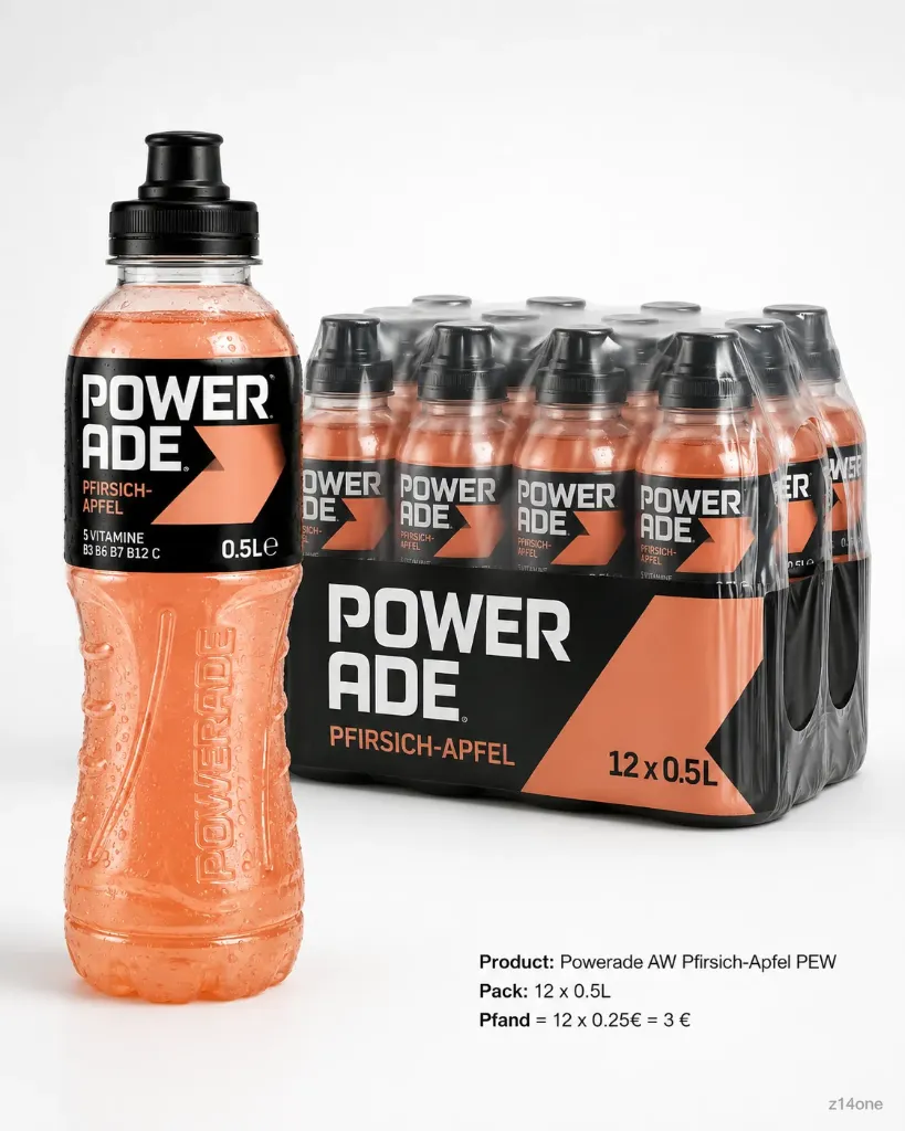 [03-0167] Powerade Aw Pfirsich Apfel   PEW ( 12 x 0,5 L )