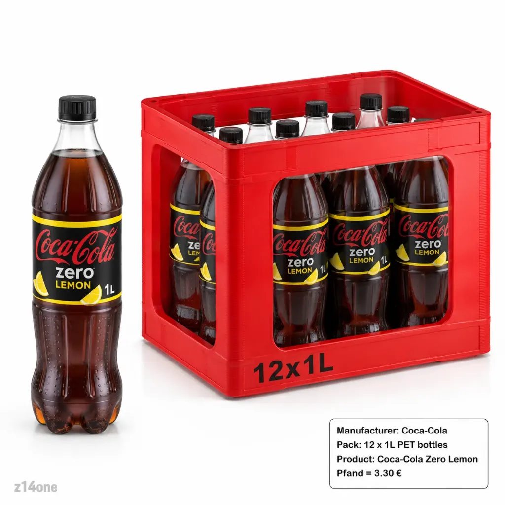 [03-0149] Coca Cola Zero Lemon  PET ( 12 x 1 L )
