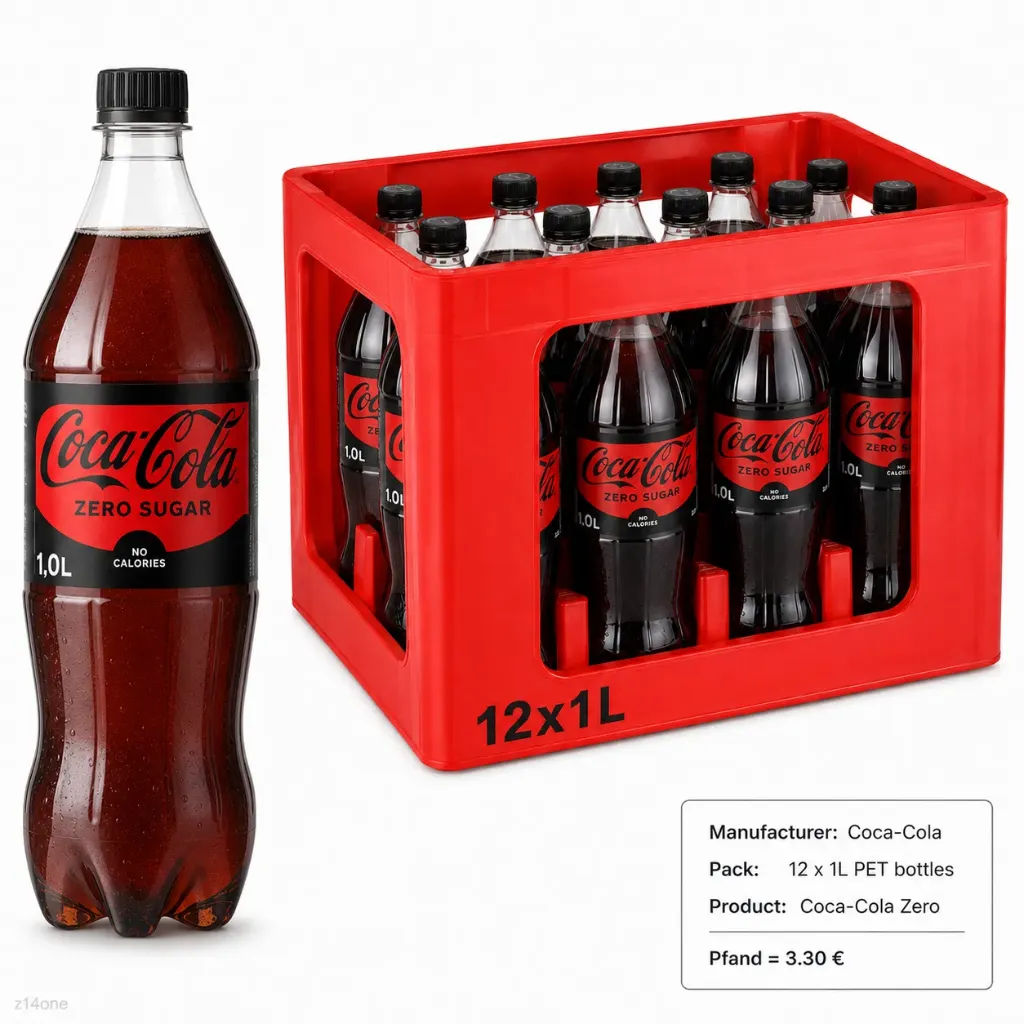 [03-0061] Coca Cola Zero  PET ( 12 x 1 L )