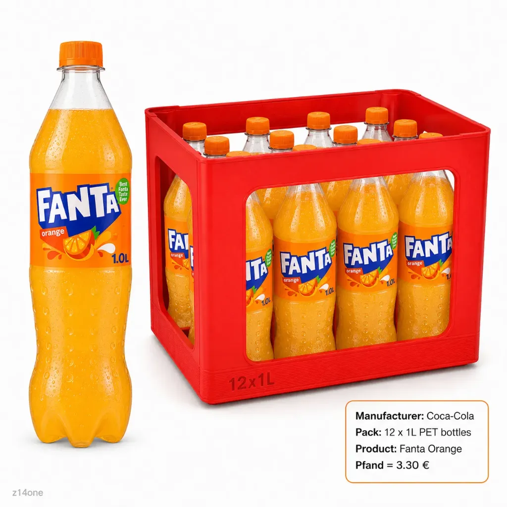 [03-0063] Fanta Orange  PET ( 12 x 1 L )