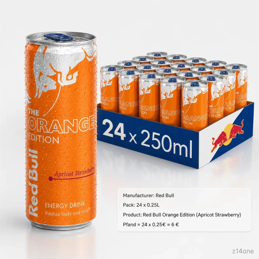 [01-0142] Red Bull Orange (Aprikose-Erdbeere) DOSE ( 24 x 0.25L )